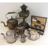 A quantity of assorted metal ware.