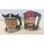 2 large Royal Doulton character jugs.