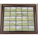 A full set of original Wills Golfing cigarette cards. Framed and glazed with glass to reverse.