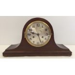 A Napoleon hat mahogany mantle clock.