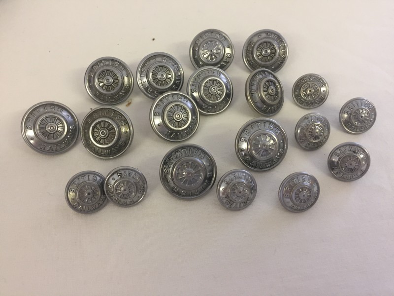 A quantity of vintage "British Railways" buttons by Gaunt, London.