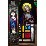 Antique stained glass window – ‘Mary’ c1874 by Bazin & Latteux .