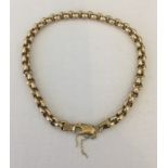 A 9ct gold belcher link bracelet.