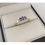 A 14ct gold Tanzanite and diamond ring.