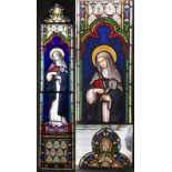 Antique stained glass window – ‘St. Catherine of Siena’ c1874 by Bazin & Latteux.