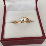 18ct gold 2 stone diamond ring.