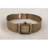 A 9ct gold vintage ladies watch and strap "Adar".