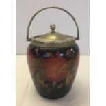 William Moorcroft c.1920's 'Pomegranate' design biscuit barrel.