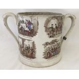 A very large 19th century J & R Godwin 2 handled pottery tankard.