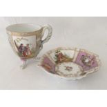 A 19th century Berlin decorative cabinet cup and saucer.