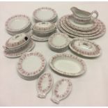 An unmarked Ridgways child's miniature dinner service with pink leaf pattern.