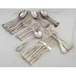 A quantity of Mappin & Webb silver cutlery with Kings pattern handles.