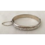 Hallmarked silver hinged bracelet.
