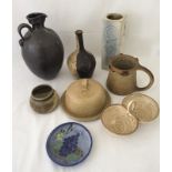 8 pieces of assorted studio pottery.