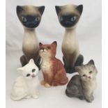 3 Beswick cats in sitting position (1 a/f)