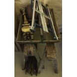 A quantity of misc items, vintage tools and gardening items.