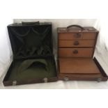 2 vintage leather salesman's cases.
