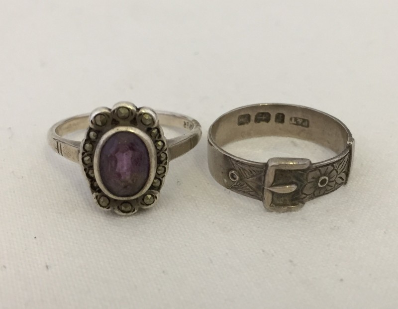 2 vintage silver rings.