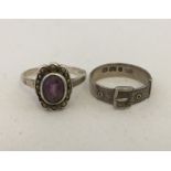 2 vintage silver rings.