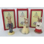 3 boxed Royal Doulton "Bunnykins" figurines.