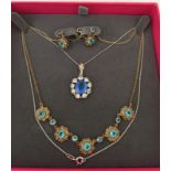 Pretty silver gilt necklace and earring set.
