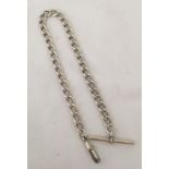 An antique hallmarked silver watch chain.