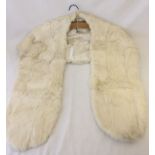 A vintage white coney fur stole.