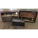 3 vintage radios.
