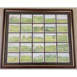 A full set of original Wills Golfing cigarette cards. Framed and glazed with glass to reverse.