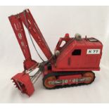An unboxed tinplate K77 battery operated grab crane.