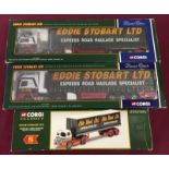 3 boxed Corgi Eddie Stobart lorries.