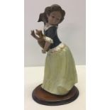 A Lladro figurine of a young girl carrying a water urn.