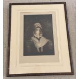 A 20th century mezzotint of a young girl 'Cherry ripe' by Sir JW Millais.