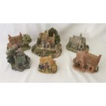 6 boxed Lilliput Lane figurines with Deeds.