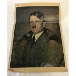 Colour portrait print of Adolf Hitler.