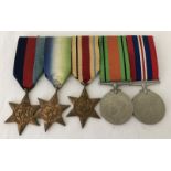 A WWII 5 medal group re Walter Brian Redditt serving in the Royal Navy.