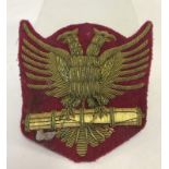 An Italian WWII Officers Bullion cap badge.