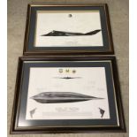 2 US Airforce signed posters of Stealth bomber & fighter.