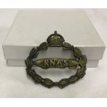 RNAS Balloon Section bronze cap badge.