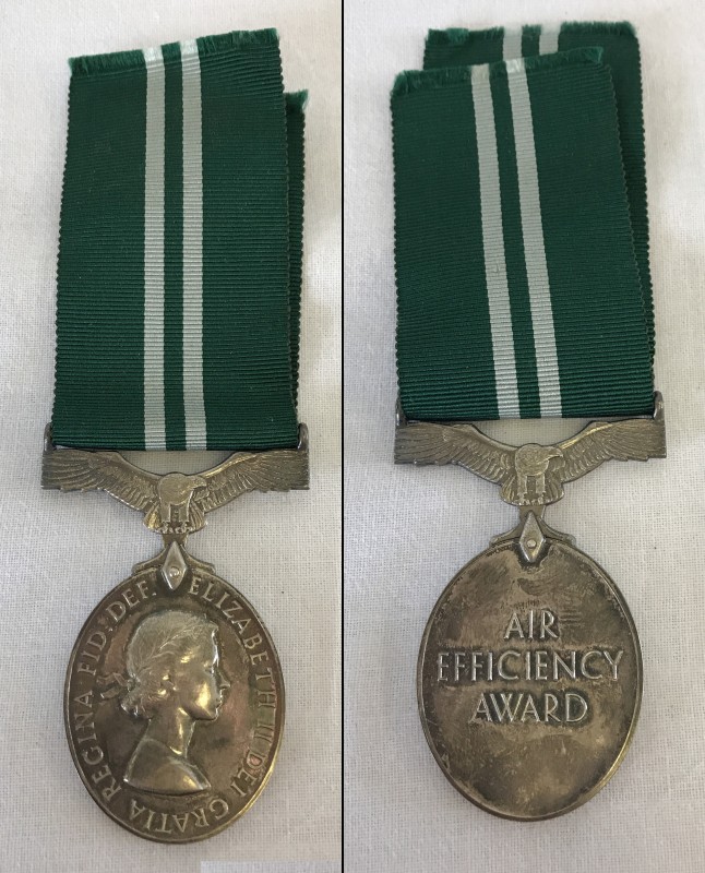 Queen Elizabeth II Air Efficiency Award medal.