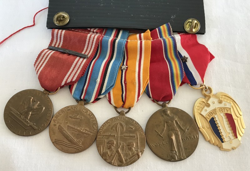 WW2 United States medal group with copy of discharge certificate.