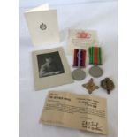 A collection of WW2 ATS Medals, badges & other items.