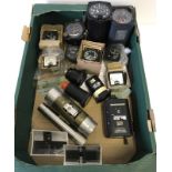 A box of circa 1950-60's aircraft gauges.