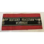 A German WWII Volksturm armband.