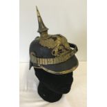An Officers WWI leather Pickelhaube, Baden plate.