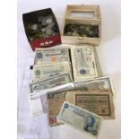 A collection of vintage world coins & bank notes