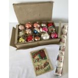 A collection of early to mid 20th century Christmas decorations & items.