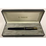 A boxed Parker Sonnet fountain pen in blue & black colour.