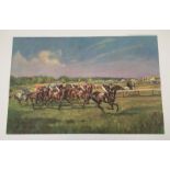 An unframed " The Derby 1968" horse racing print by John King.