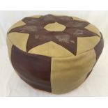 A c1970's leather pouffe.